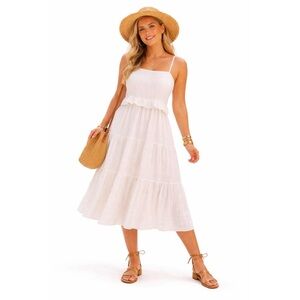 CITY CHIC White Textured Midi Dress